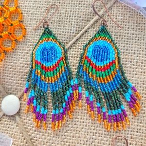 PEACOCK EARRINGS| HANDMADE